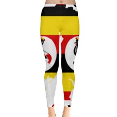 Uganda Flag Map Geography Outline Inside Out Leggings by Sapixe