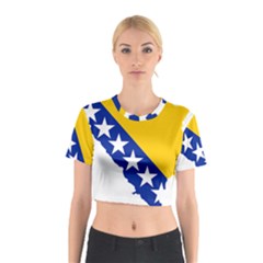 Bosnia And Herzegovina Country Cotton Crop Top by Sapixe