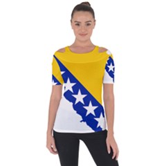 Bosnia And Herzegovina Country Shoulder Cut Out Short Sleeve Top by Sapixe