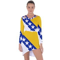 Bosnia And Herzegovina Country Asymmetric Cut-out Shift Dress by Sapixe