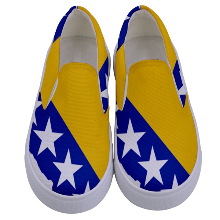 Bosnia And Herzegovina Country Kids  Canvas Slip Ons