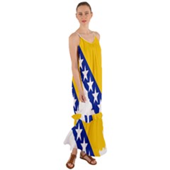 Bosnia And Herzegovina Country Cami Maxi Ruffle Chiffon Dress