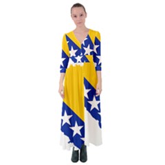 Bosnia And Herzegovina Country Button Up Maxi Dress by Sapixe