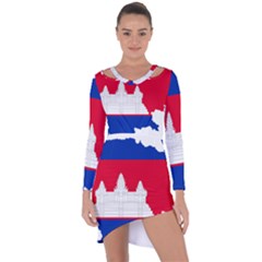 Borders Country Flag Geography Map Asymmetric Cut-out Shift Dress by Sapixe