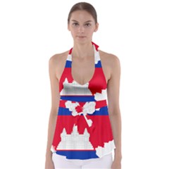 Borders Country Flag Geography Map Babydoll Tankini Top by Sapixe