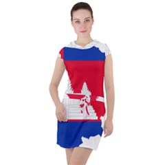 Borders Country Flag Geography Map Drawstring Hooded Dress by Sapixe