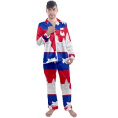 Borders Country Flag Geography Map Men s Satin Pajamas Long Pants Set by Sapixe