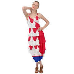 Borders Country Flag Geography Map Layered Bottom Dress