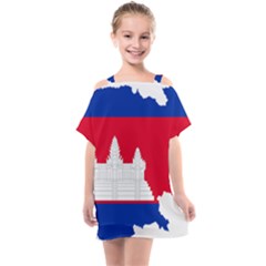 Borders Country Flag Geography Map Kids  One Piece Chiffon Dress by Sapixe