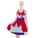 Borders Country Flag Geography Map Halter Party Swing Dress  View1