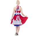 Borders Country Flag Geography Map Halter Party Swing Dress  View2