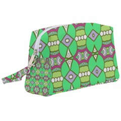 Circles And Other Shapes Pattern                         Wristlet Pouch Bag (large) by LalyLauraFLM