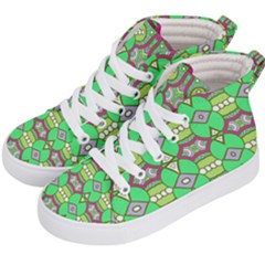 Circles And Other Shapes Pattern                         Kid s Hi-top Skate Sneakers by LalyLauraFLM