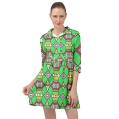 Circles And Other Shapes Pattern                              Mini Skater Shirt Dress