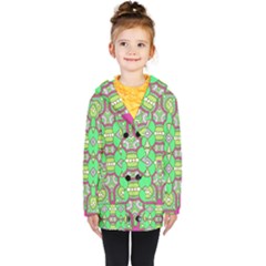 Circles And Other Shapes Pattern                            Kids  Double Breasted Button Coat by LalyLauraFLM