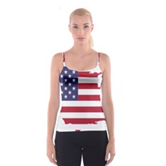 America Art Borders Cartography Spaghetti Strap Top by Sapixe