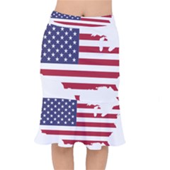 America Art Borders Cartography Short Mermaid Skirt by Sapixe