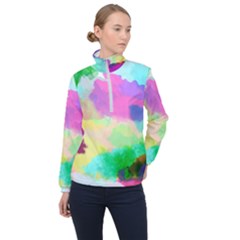 Watercolors Spots                              Women Half Zip Windbreaker by LalyLauraFLM