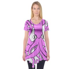 Squid Octopus Animal Short Sleeve Tunic  by Bajindul