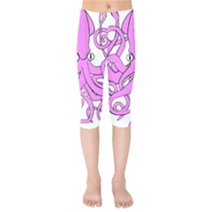 Squid Octopus Animal Kids  Capri Leggings  by Bajindul