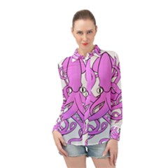 Squid Octopus Animal Long Sleeve Chiffon Shirt