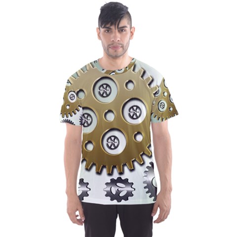 Gear Background Sprocket Men s Sports Mesh Tee by HermanTelo