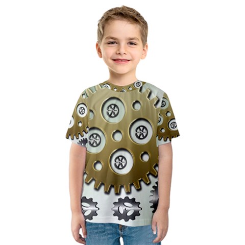 Gear Background Sprocket Kids  Sport Mesh Tee by HermanTelo