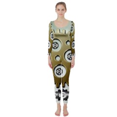 Gear Background Sprocket Long Sleeve Catsuit