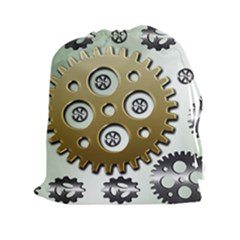 Gear Background Sprocket Drawstring Pouch (xxl)