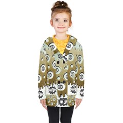 Gear Background Sprocket Kids  Double Breasted Button Coat