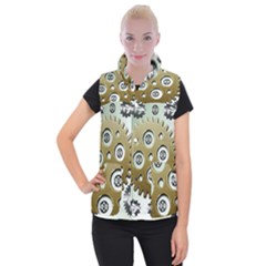 Gear Background Sprocket Women s Button Up Vest