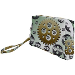 Gear Background Sprocket Wristlet Pouch Bag (small) by HermanTelo