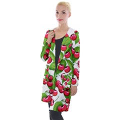 Cherry Leaf Fruit Summer Hooded Pocket Cardigan