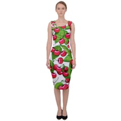 Cherry Leaf Fruit Summer Sleeveless Pencil Dress by Mariart