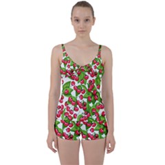 Cherry Leaf Fruit Summer Tie Front Two Piece Tankini by Mariart