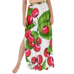 Cherry Leaf Fruit Summer Maxi Chiffon Tie-up Sarong by Mariart