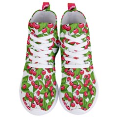 Cherry Leaf Fruit Summer Women s Lightweight High Top Sneakers