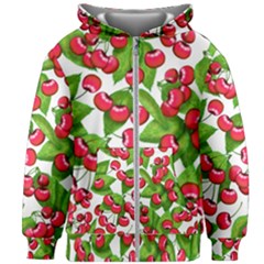 Cherry Leaf Fruit Summer Kids  Zipper Hoodie Without Drawstring