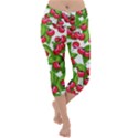 Cherry Leaf Fruit Summer Lightweight Velour Capri Yoga Leggings View1