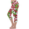 Cherry Leaf Fruit Summer Lightweight Velour Capri Yoga Leggings View2