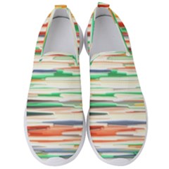 3d Stripes Texture                              Men s Slip On Sneakers by LalyLauraFLM