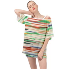 3d Stripes Texture                             Oversized Chiffon Top by LalyLauraFLM