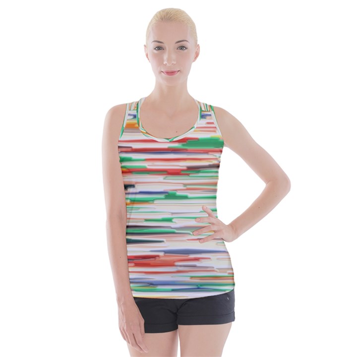 3d stripes texture                              Criss cross Back Tank Top