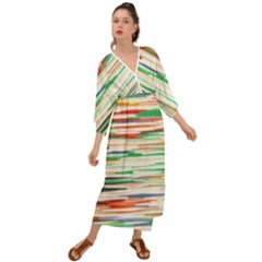 3d Stripes Texture                                 Grecian Style Maxi Dress