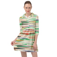 3d Stripes Texture                                 Mini Skater Shirt Dress by LalyLauraFLM