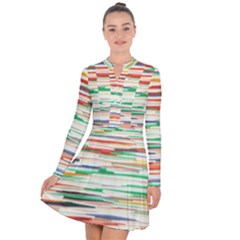 3d Stripes Texture                                  Long Sleeve Panel Dress