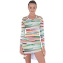 3d stripes texture                                 Asymmetric Cut-Out Shift Dress View1