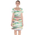 3d stripes texture                                 Short Sleeve Bardot Dress View1