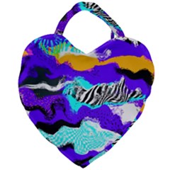 Paint On A Purple Background                                Giant Heart Shaped Tote by LalyLauraFLM