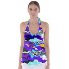 Paint On A Purple Background                                    Babydoll Tankini Top by LalyLauraFLM